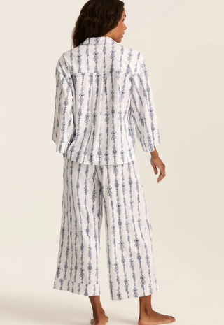 Women's Pima Olivia Wide Leg Navy Mayfair Toile Petite Plume