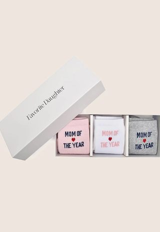 The Moty Heart Sock Box Set Blush White Gray Favorite Daughter