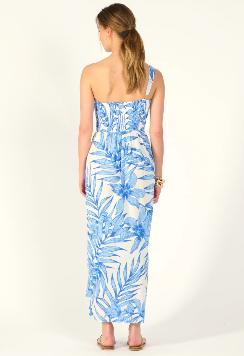 Long Dress Fanny Ct Blue Palm Leaf Poupette St. Barth Long Dress Fanny Ct Blue Palm Leaf Poupette St. Barth