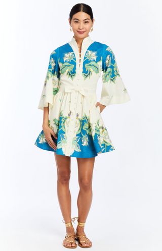 Carmen Mini Dress Green Blue Mestiza