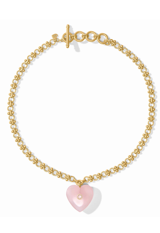 Heart Necklace Pink Quartz Julie Vos