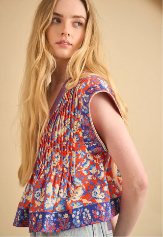 Lola Top Tapestry Floral Hunter Bell