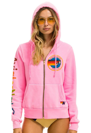 Aviator Nation Zip Hoodie - Neon Pink
