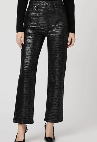 Stevie Ankle Black Fog Croc Coating Paige