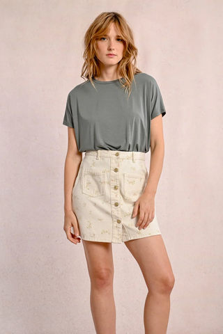 Straight Mini Skirt Creme Molly Bracken