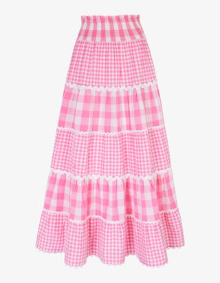 Kolkata Skirt Candyfloss Gingham Pink City Prints
