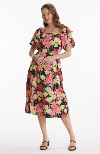 Brit Abstract Floral Tie Back Dress Tyler Boe