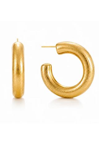Donni Large Brushed Tube Hoop Earrings Ellie Vail