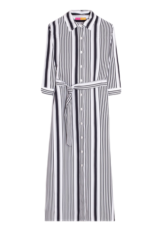 Navy Striped Shirt Dress - Vilagallo