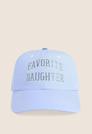 Stripe Logo Baseball Cap Blue/ White Stripe Favorite Daughter