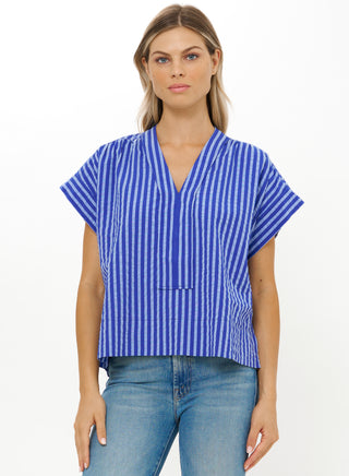 V-Neck Top Cabana Cobalt Oliphant