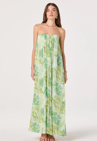 Aileen Dress Green Tropical Astr