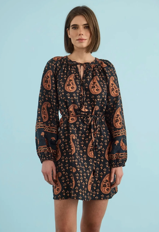 Lisette Dress Glen Paisley Hunter Bell
