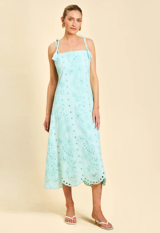 Salvador Tassel Midi Dress Tidal Blue Mestiza