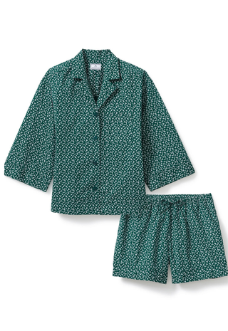 Women'S Poplin Olivia Short Set Ditzy Waltz Evergreen Petite Plume