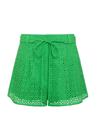 Lander Short in Green Eyelet - Marie Oliver