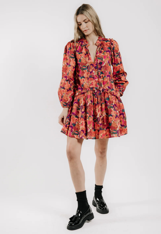 Edith Long Sleeve Dress Prospect Flower Liberty Print Love The Label