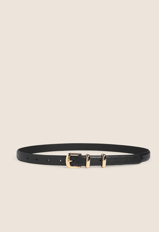 The Skinny Jordan Belt Black/Polished Gold Favortie Daughter
