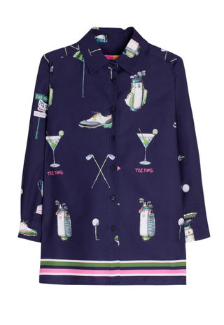 Navy Golf Print Shirt - Vilagallo