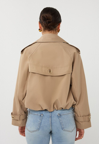 Coat Trench Short Balloon Stone - Esqualo