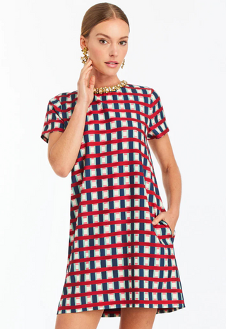 Ainslee Mini Dress Midnight Gingham - Mestiza