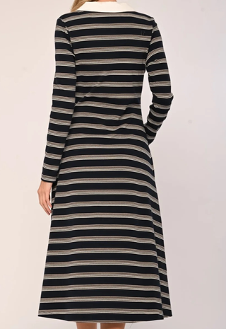 Faye Knit Dress Multi Stripe Love The Label