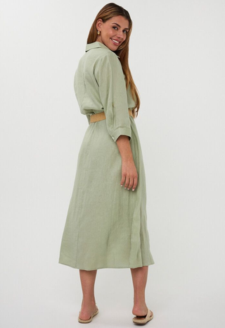 Dress Long Belt Linen Esqualo