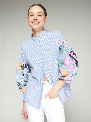 Uma Shirt Embroidery Flowers Sequins Vilagallo