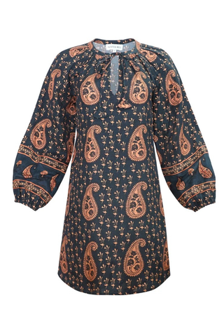 Lisette Dress Glen Paisley Hunter Bell