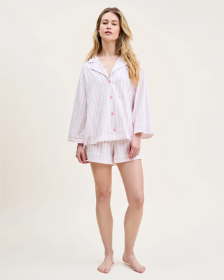 The Olivia Pima Short Set Pink Stripe Petite Plume