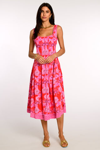 Alice Dress Plum Flower Red Elizabeth James