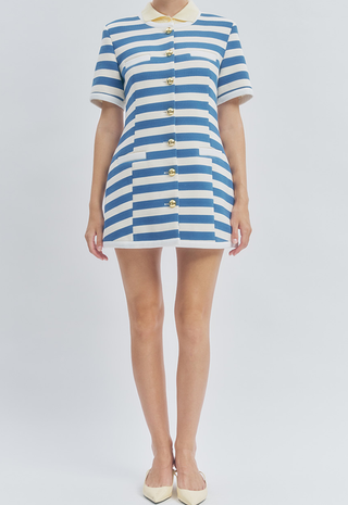 Taylor Dress Blue Stripe Maude Club