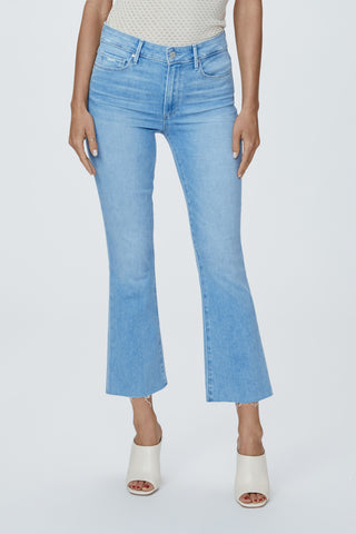 Colette Crop Flare 3/8" Beltloops + Raw Hem - Sky Touch Distressed