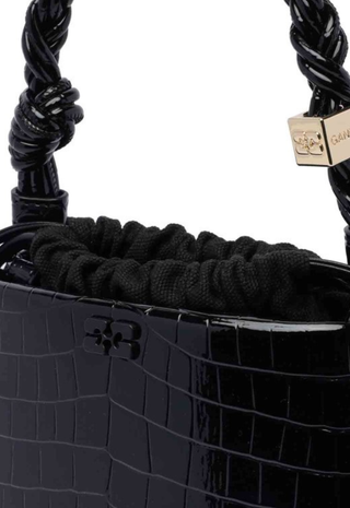Ganni Gou Bucket Bag Croco Black Ganni