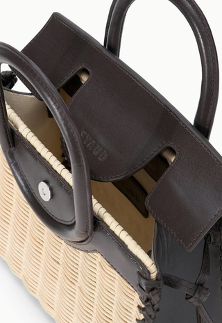 Maude Mini Wicker Carryall Natural/Espresso Staud - Natural/Espresso