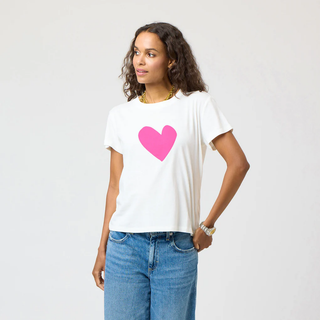 Suke Imperfect Heart Tee Neon Pink Kerri Rosenthal