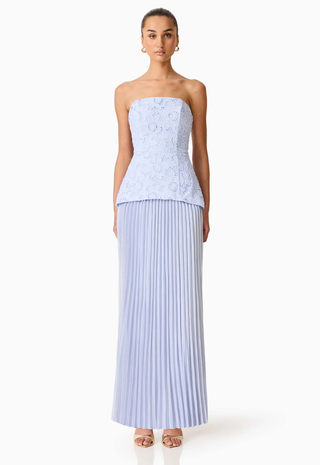 Lacy Strapless Gown Powderblue - Elliatt