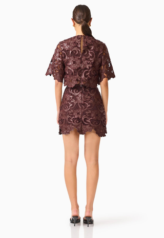 Novelle Top And Mini Skirt Set Chocolate Brown Elliatt