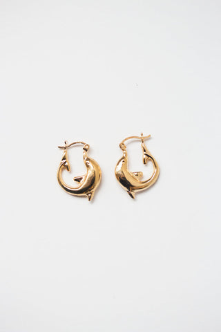 Dolphin Hoop Earrings ARO Jewelry