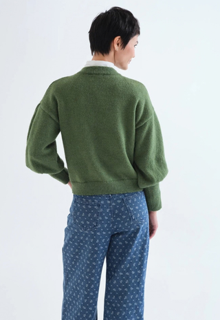 Basic Green Long-sleeved Knit Sweater Compañia Fantastica