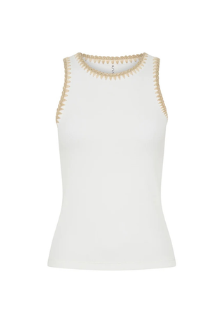 Tallulah Spliced Tank Ivory Tan Kivari