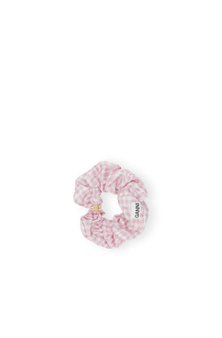 Shibori Pleat Scrunchie Bleached Mauve Ganni