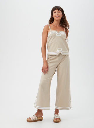 Abbey Pant Biarritz Beige Trina Turk