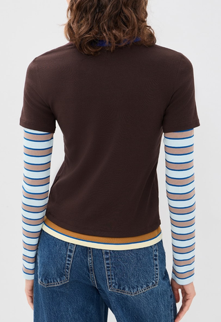 Dillon Tee Earth/Horizon Stripe Staud