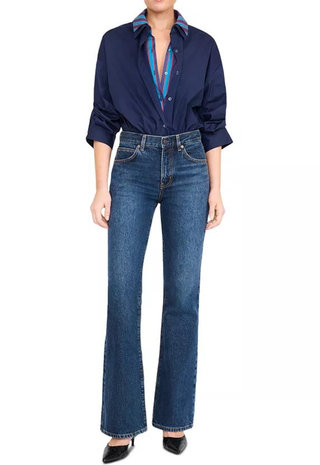 Uptown Bodysuit Navy/Potter Stripe Staud