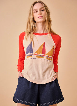 H.B. Yacht Club Raglan Tee Red Hunter Bell