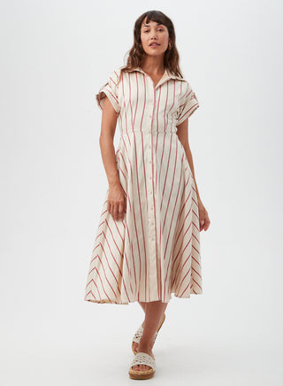 Lorain Midi Dress Biarritz Beige Trina Turk