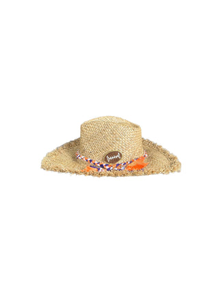 Clemson Game Day Vintage Straw Fringe Hat Label Jae