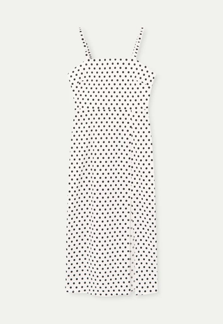 Black Polka Dot Midi Dress Compania Fantastica