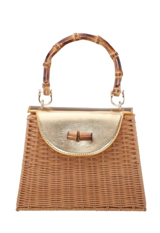 Capri-Natural Gold Bag - Natural